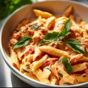 Cremige vegane Cashew-Tomaten-Pasta für eine leckere Mahlzeit