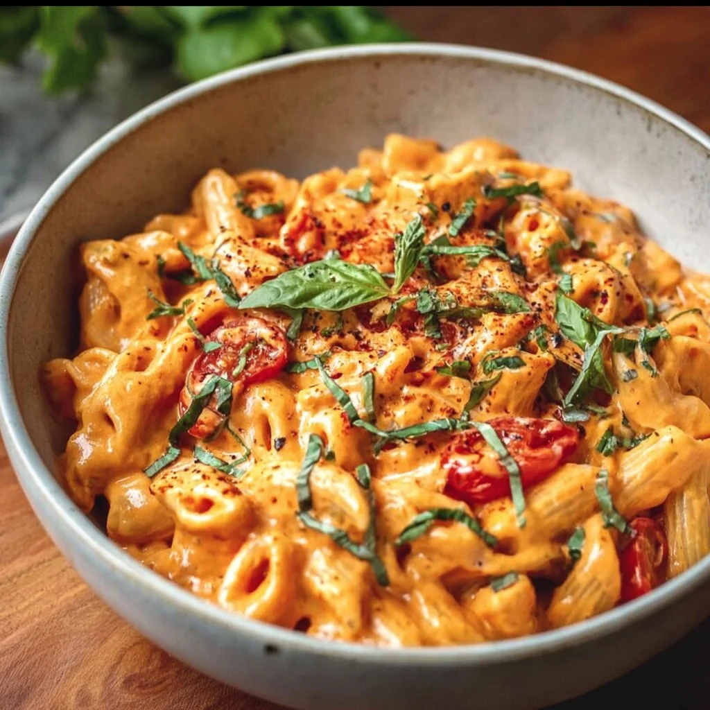 Cremige vegane Cashew-Tomaten-Pasta