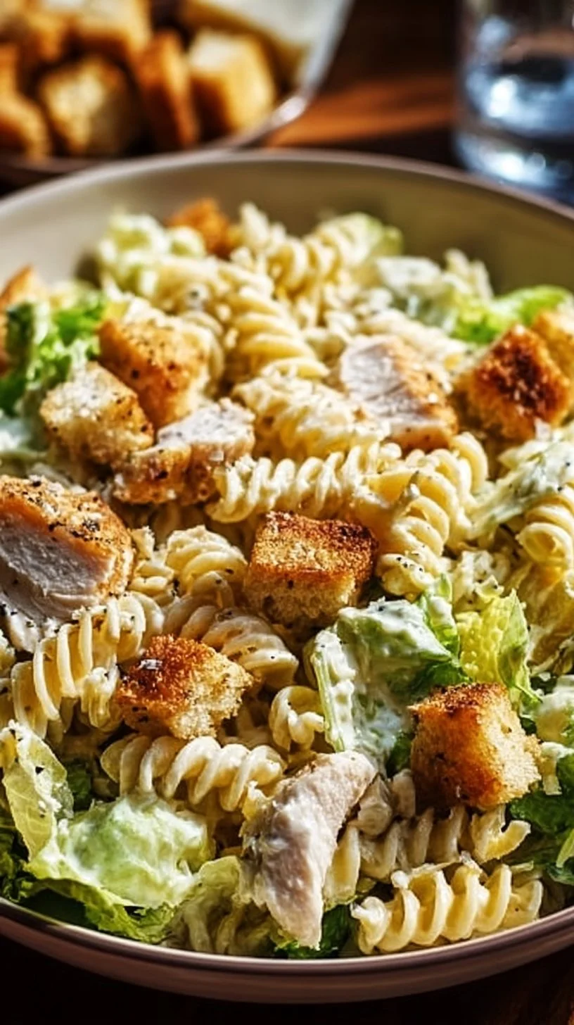 Cremiger Nudelsalat mit Hähnchen und frischen Zutaten