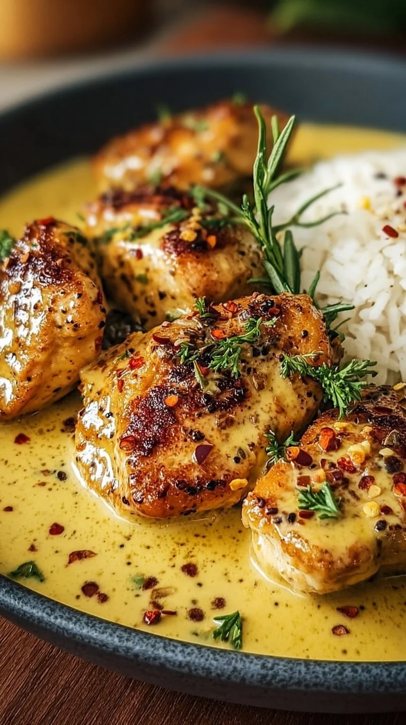 Cremiges Hähnchen mit Honig und Senf