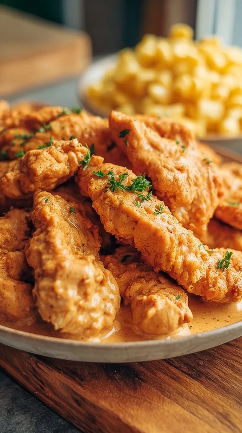 Cremiges Hähnchengeschnetzeltes