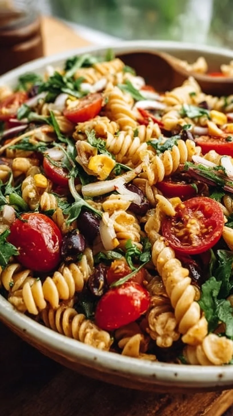 Einfache vegane Pasta-Salat