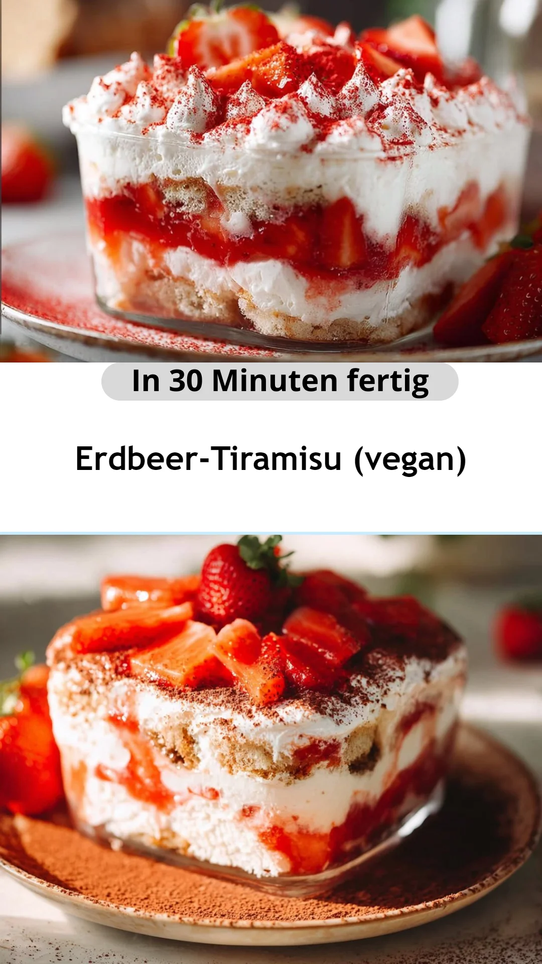 Erdbeer-Tiramisu (vegan)
