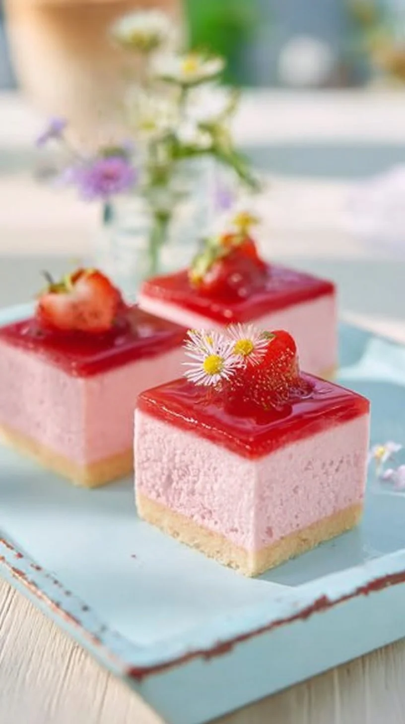 Erdbeerblech auf einem Teller, dekoriert mit frischen Erdbeeren