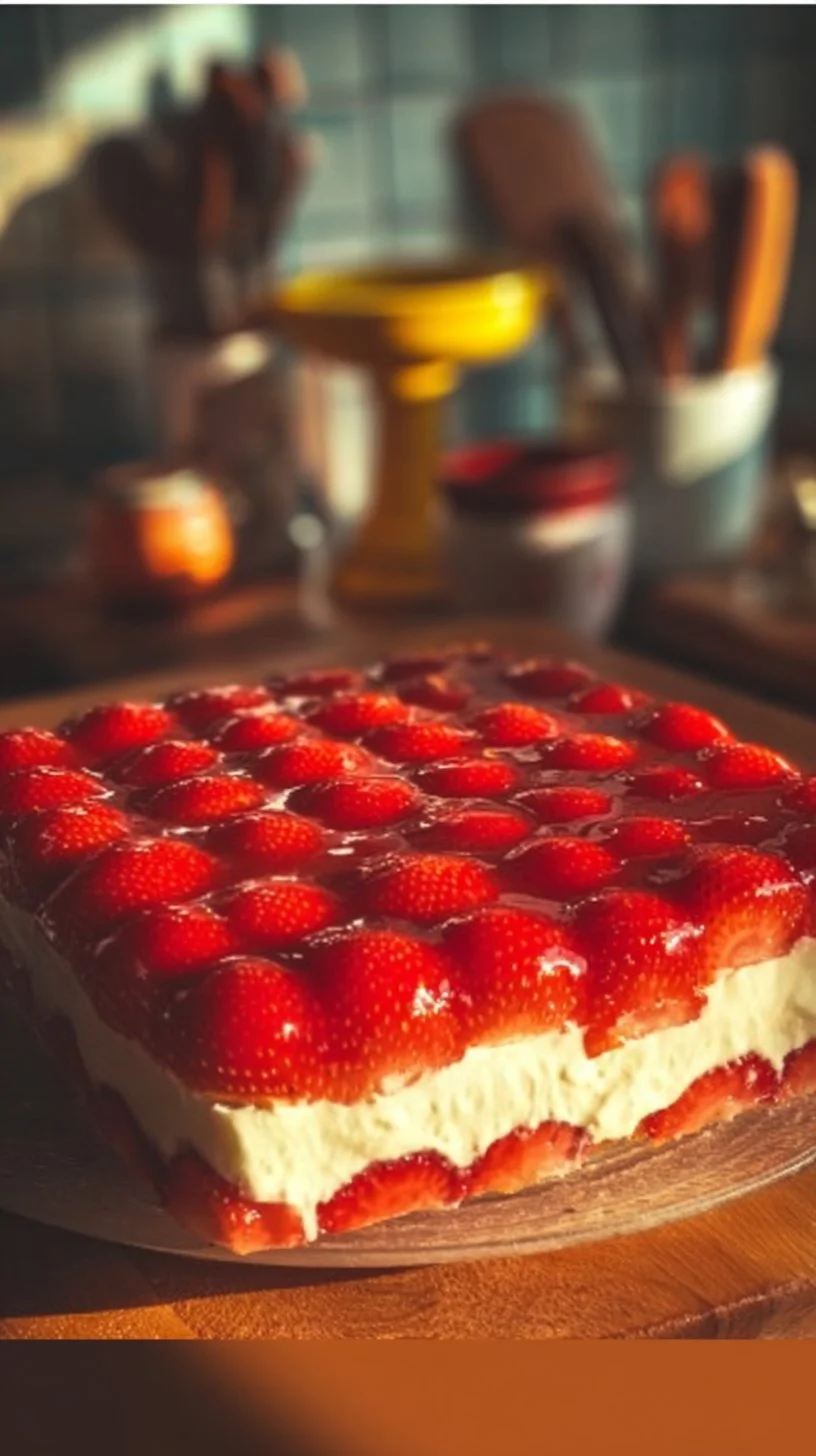 Erdbeerkuchen mit Schmand-Vanillecreme