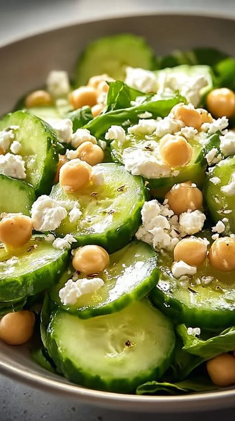 Erfrischender Gurkensalat mit Feta und Kichererbsen: Besser geht's nicht