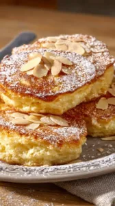 Gesunde Quark-Taler mit Haferflocken auf einem Teller