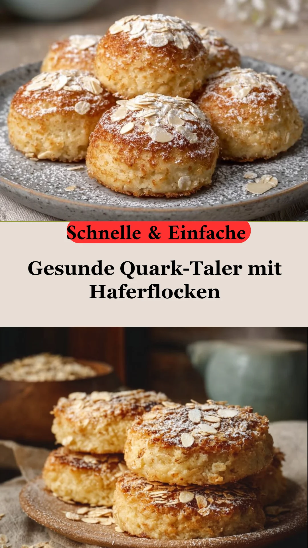 Gesunde Quark-Taler mit Haferflocken