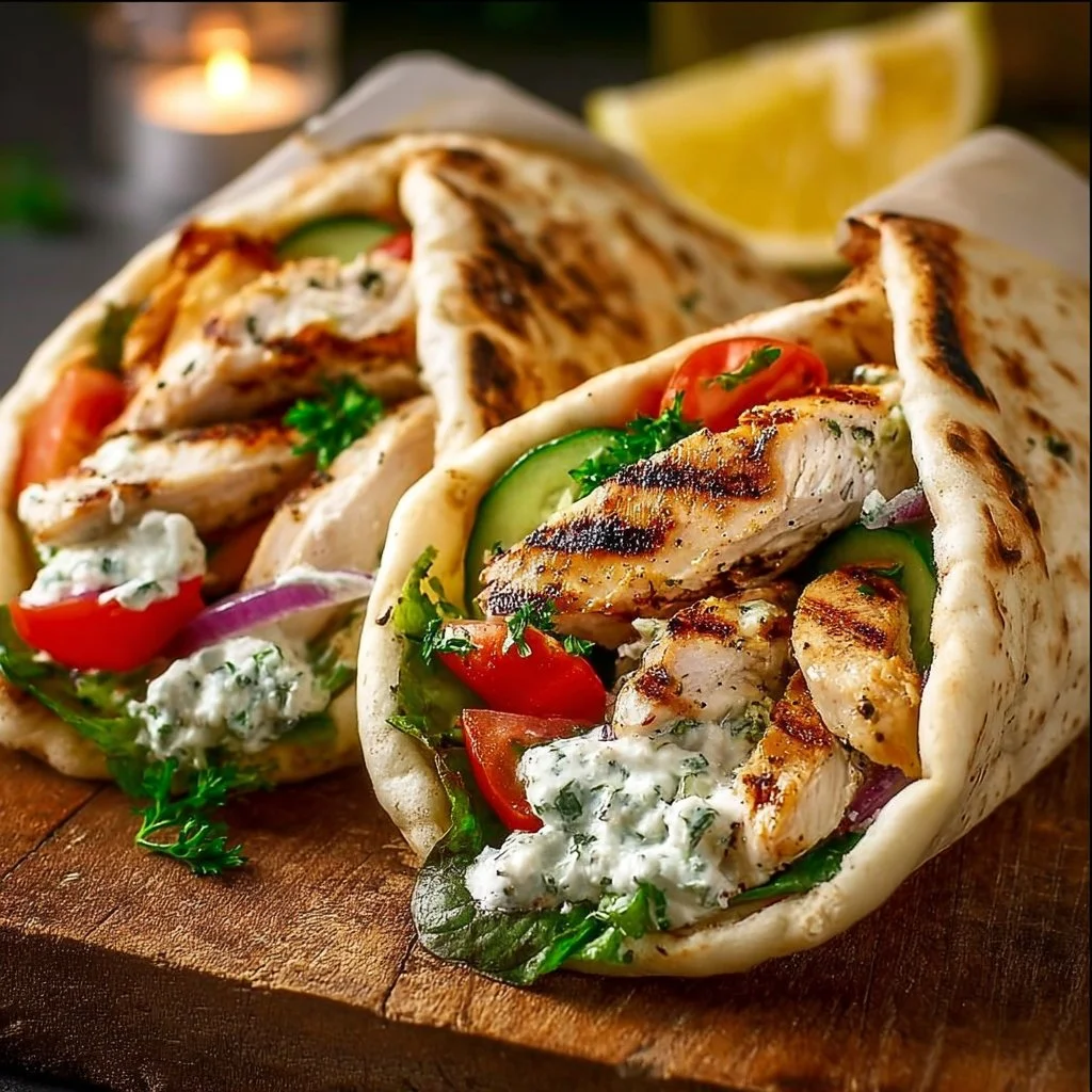 Griechischer Hähnchen-Wrap