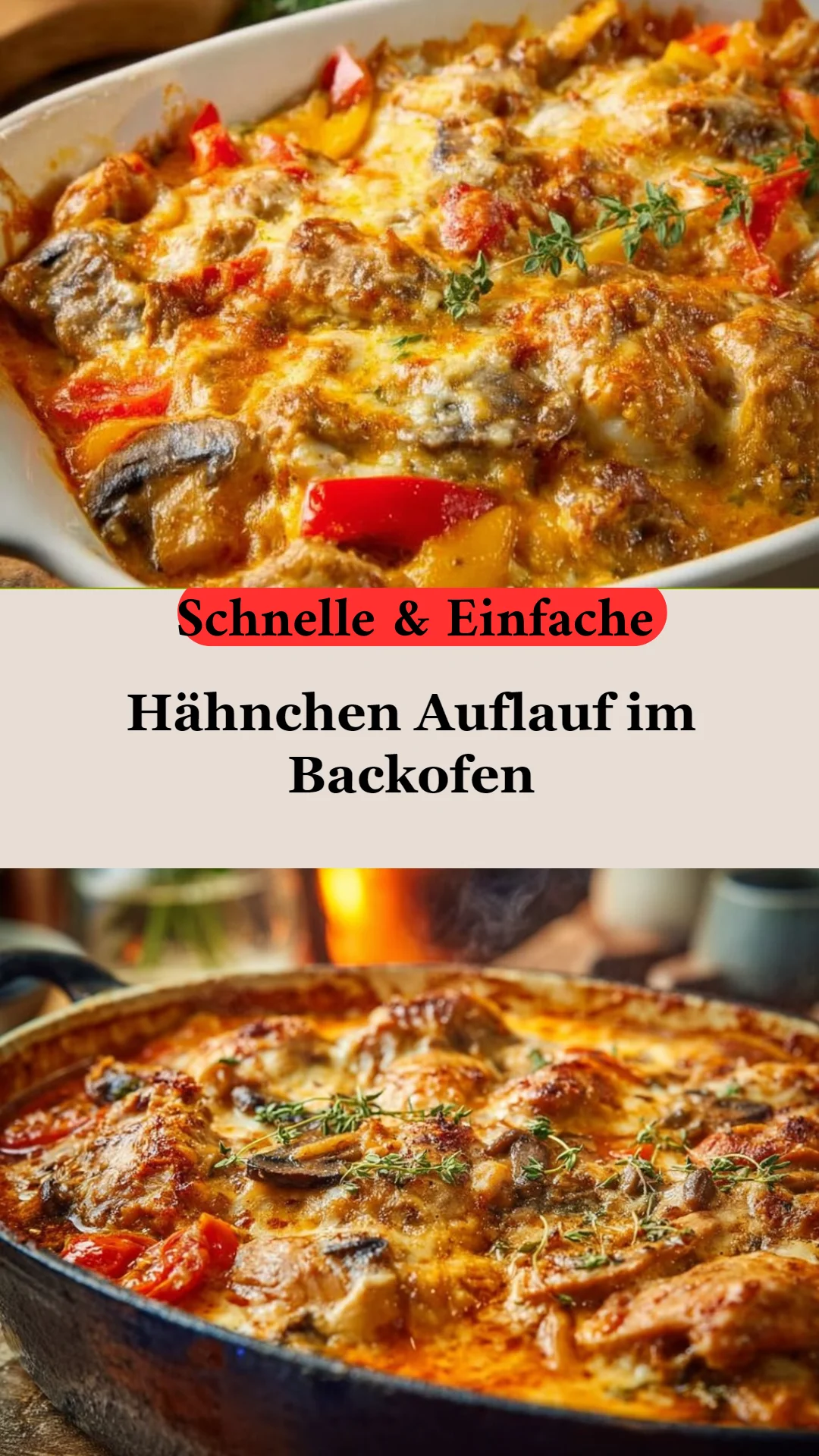 Hähnchen Auflauf im Backofen