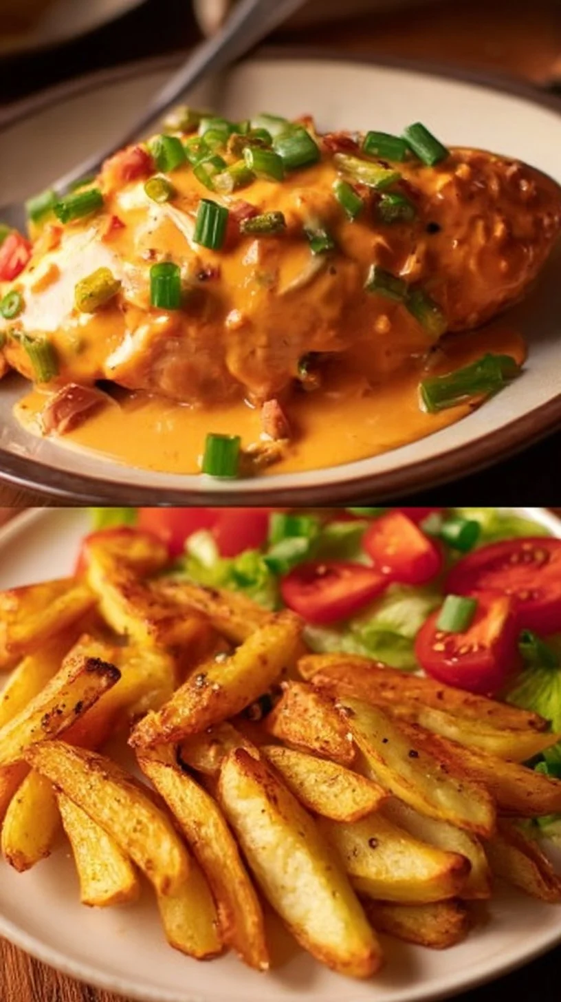 Hähnchenbrust in cremiger Frischkäsesoße mit Paprika und Zucchini