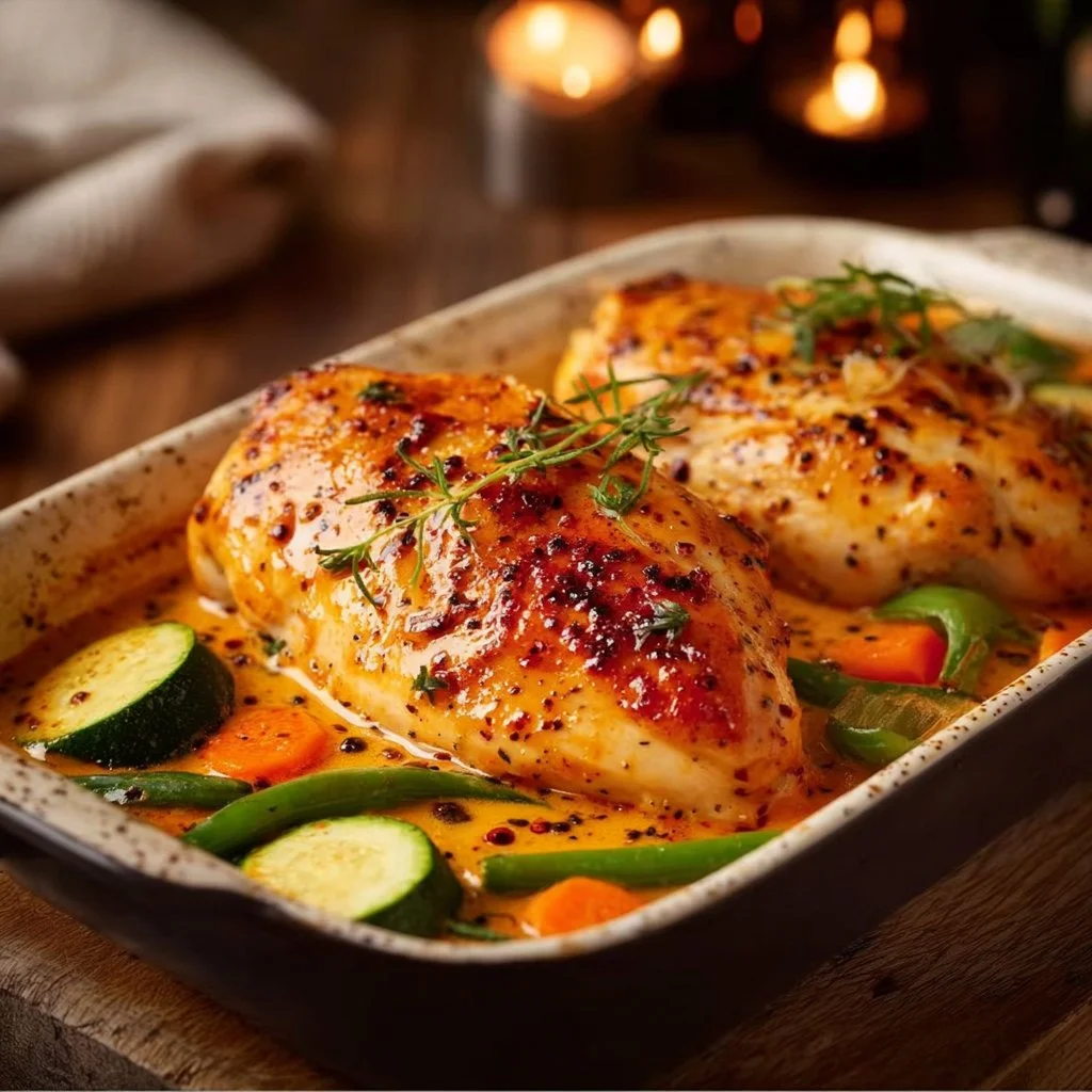 Hähnchenbrust mit Gemüse