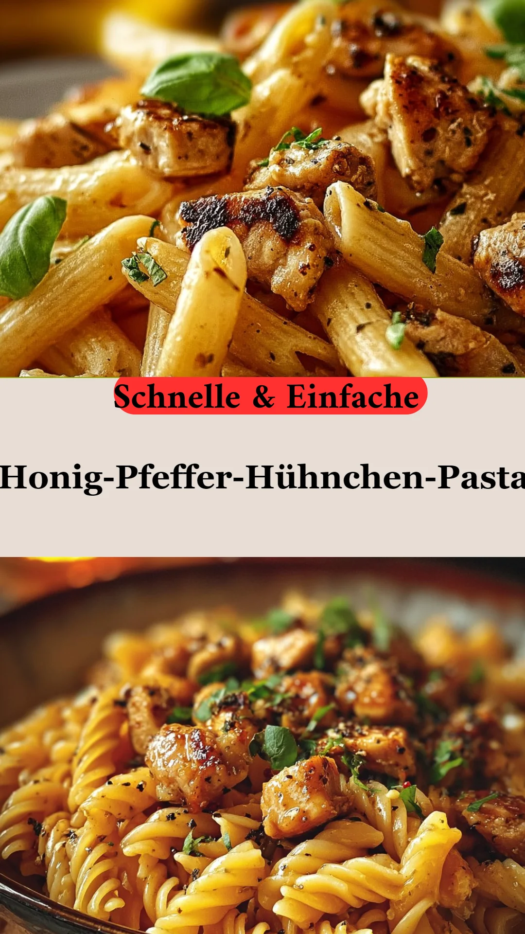 Honig-Pfeffer-Hühnchen-Pasta