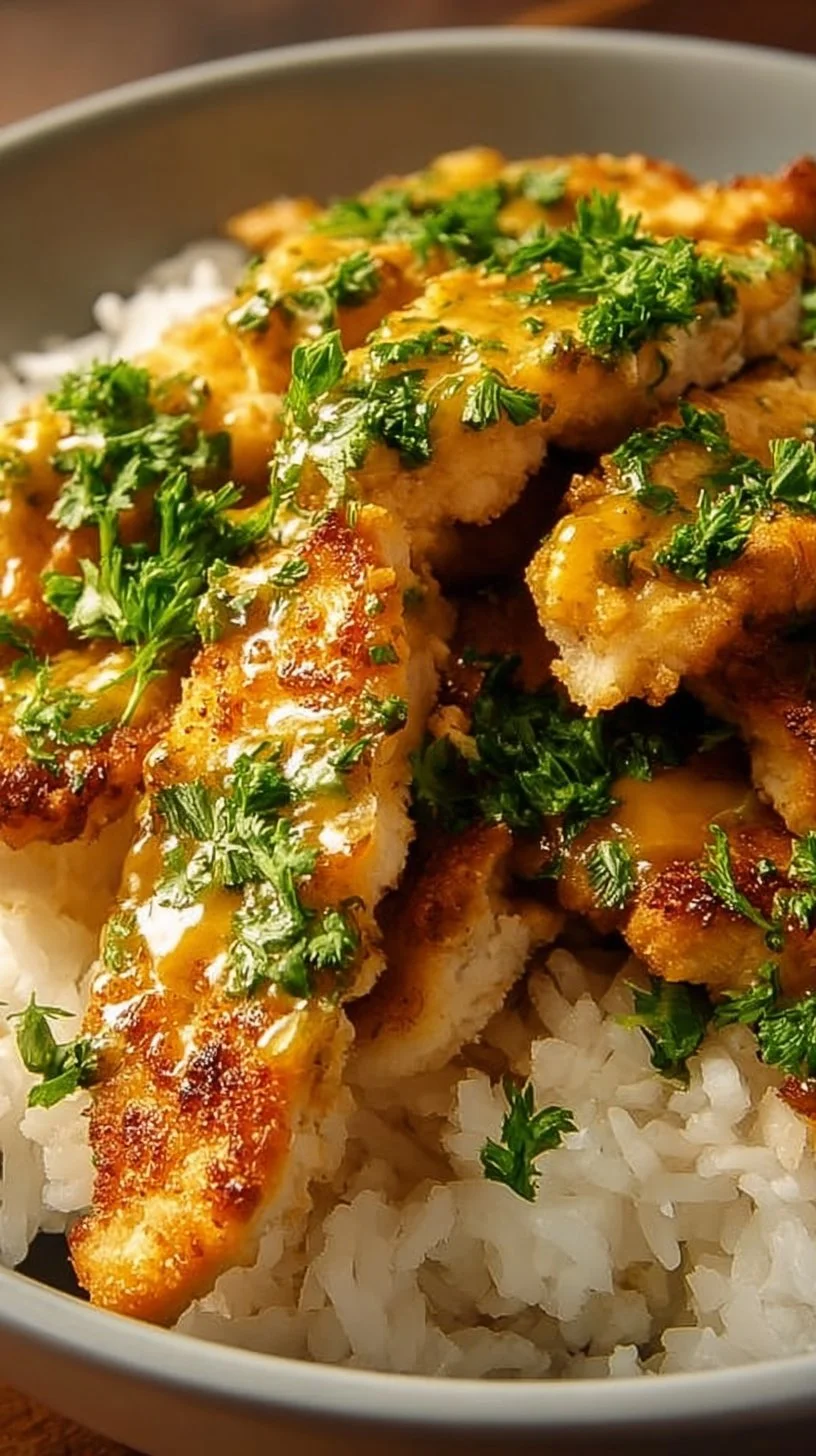 Honig Senf Hähnchen mit Reis