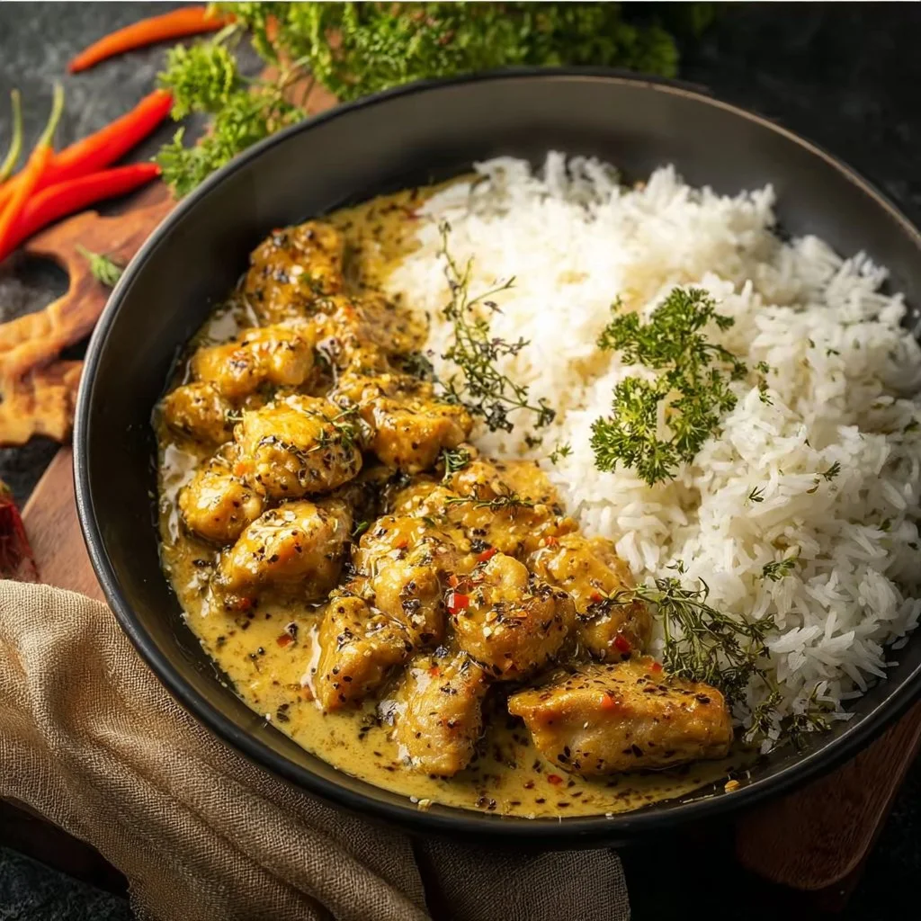 Honig Senf Hähnchen mit Reis – Einfach