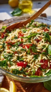 Italienischer Orzo Salat mit frischen Zutaten und Aromen