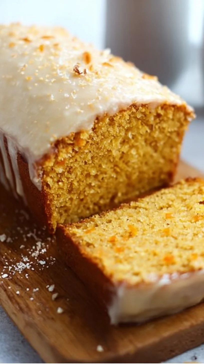 Karotten Bananen Kuchen auf einem Teller, dekoriert mit frischen Früchten
