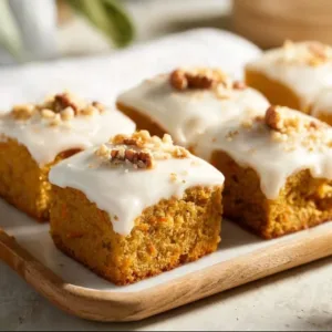 Leckerer Karottenkuchen mit frischen Karotten und Gewürzen.