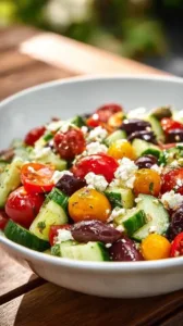 Mediterraner Salat für Grillabende mit frischen Zutaten