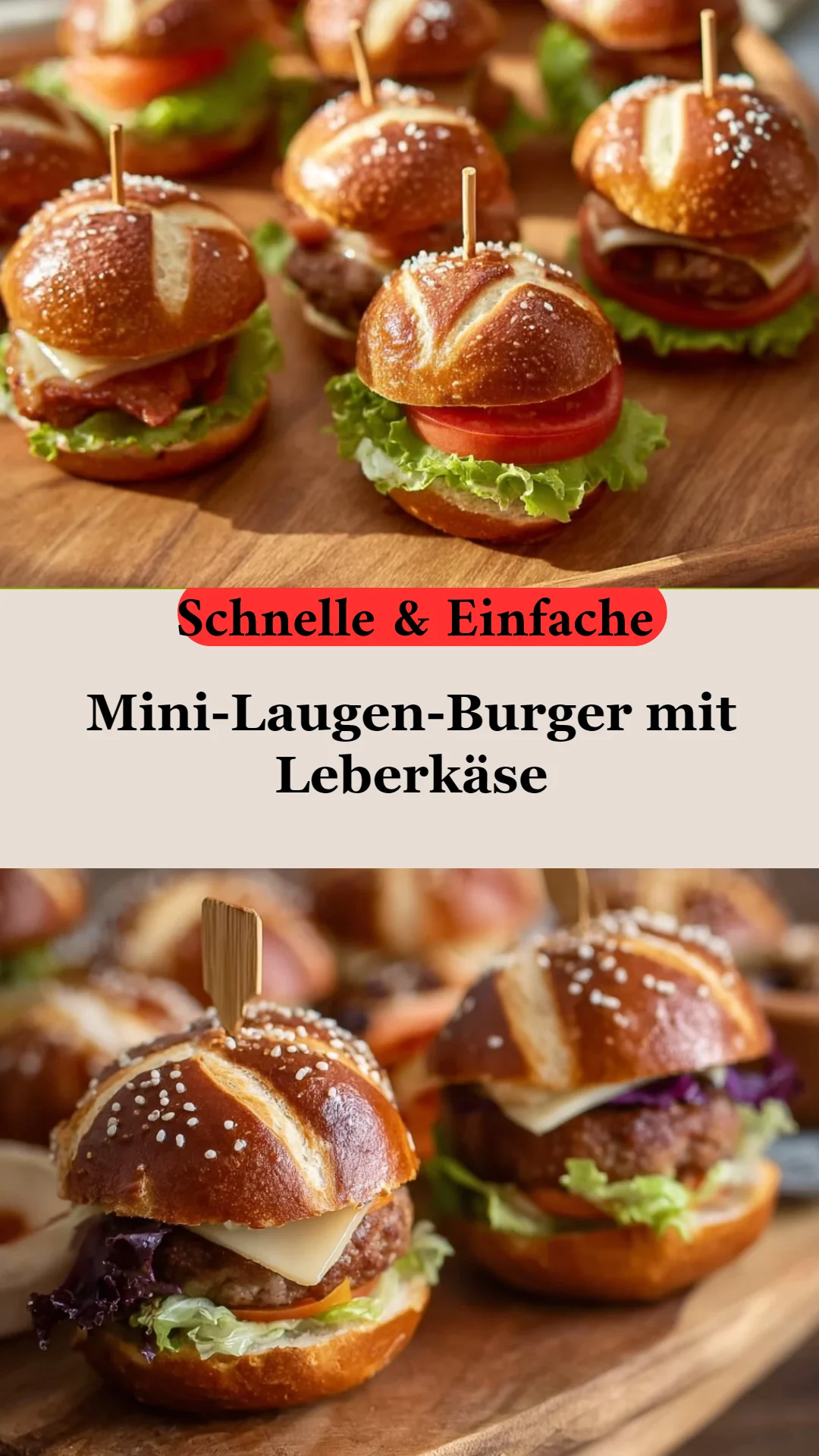Mini-Laugen-Burger mit Leberkäse