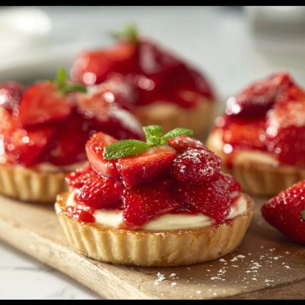 Mürbeteig Tartelettes mit Erdbeeren und Mascarponecreme