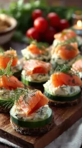 Lachshäppchen mit Frischkäse für den Osterbrunch