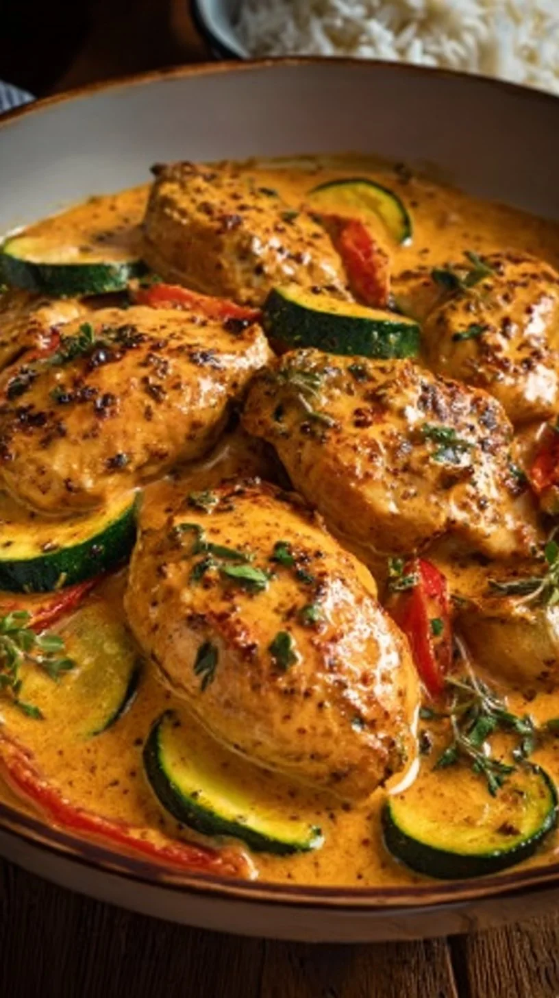 Paprika-Zucchini-Sahne-Hähnchen