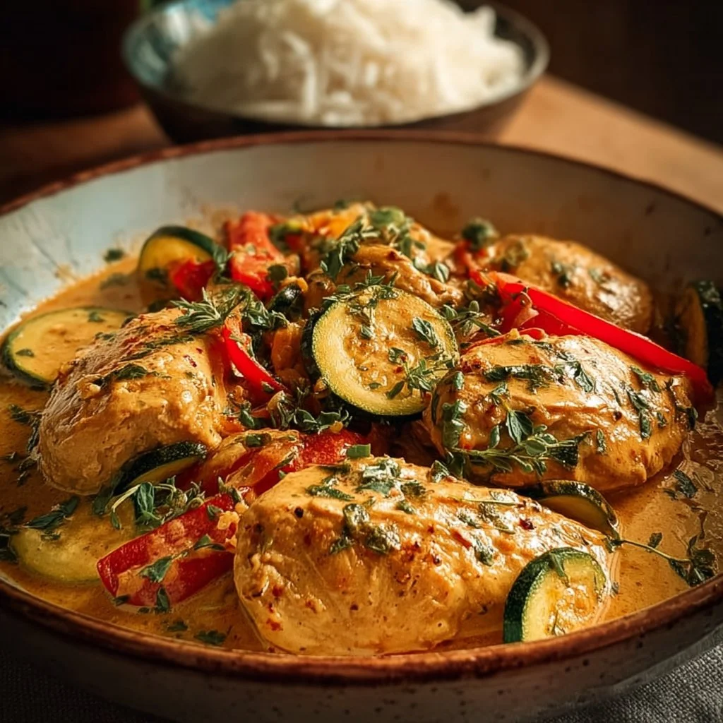 Paprika-Zucchini-Sahne-Hähnchen