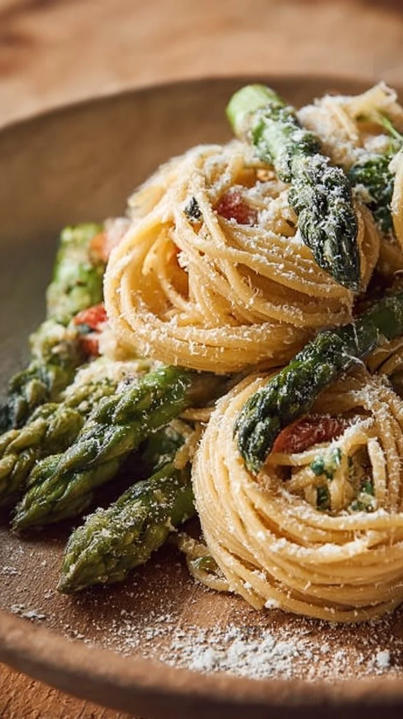 Pasta mit grünem Spargel