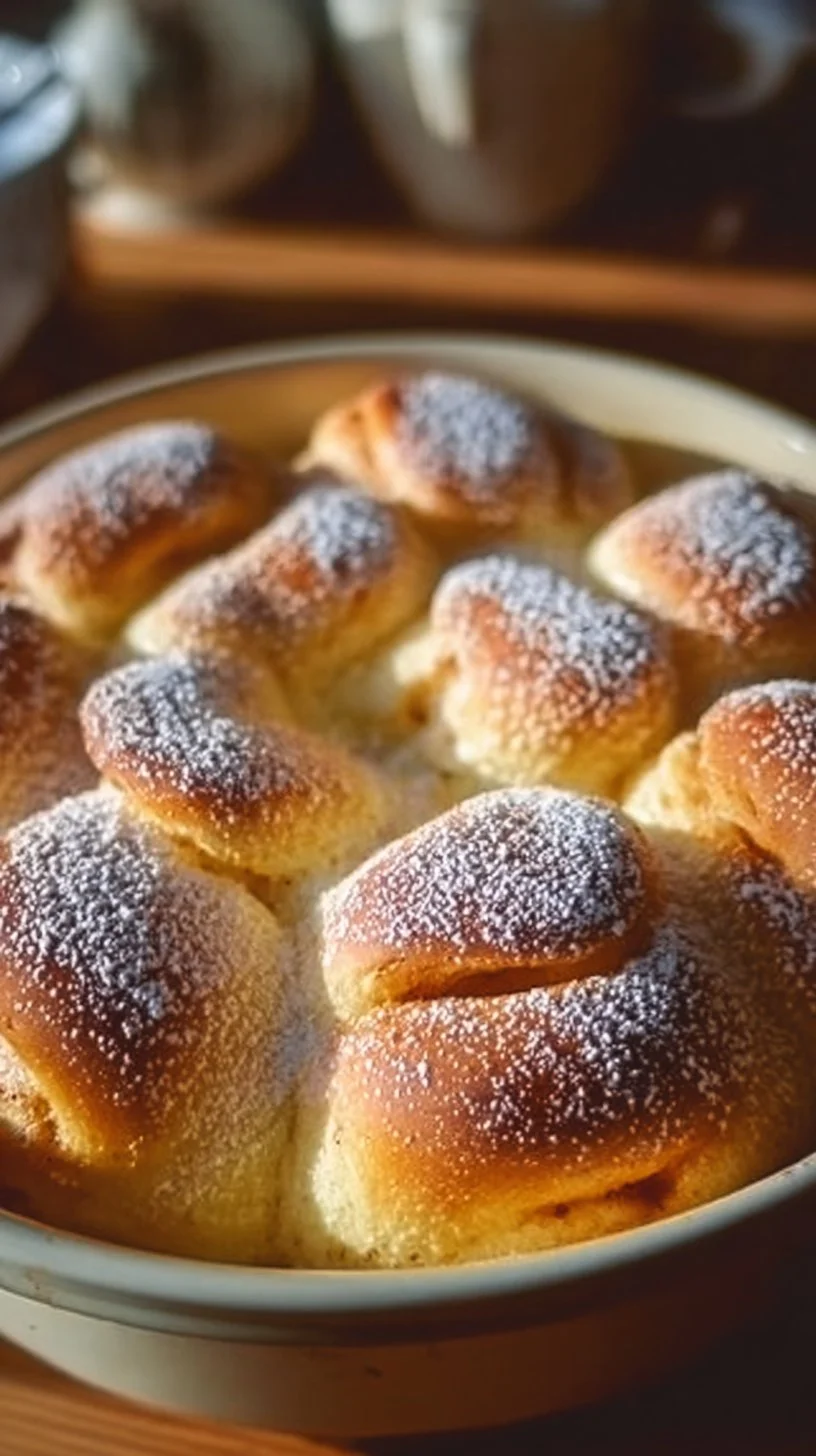 Cremige Puddingschnecken auf einem Teller serviert