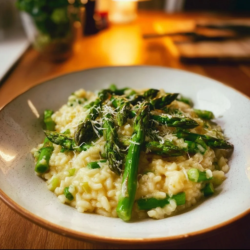 Risotto mit grünem Spargel
