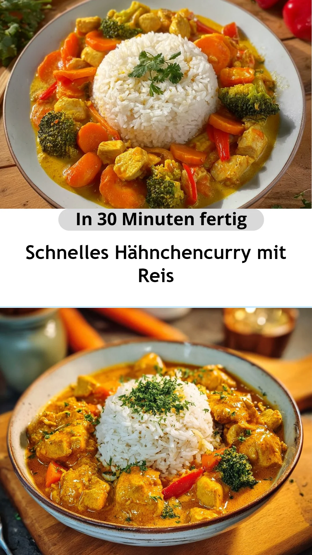 Schnelles Hähnchencurry mit Reis