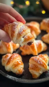 Schokoladen-Schnecken aus Blätterteig auf einem Teller
