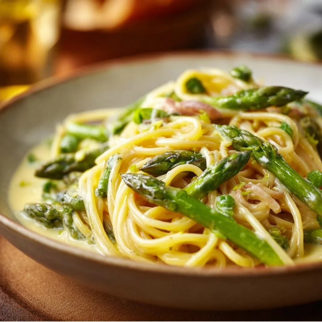Spargel Pasta mit frischem Spargel und Kräutern, ein Frühlingsgericht