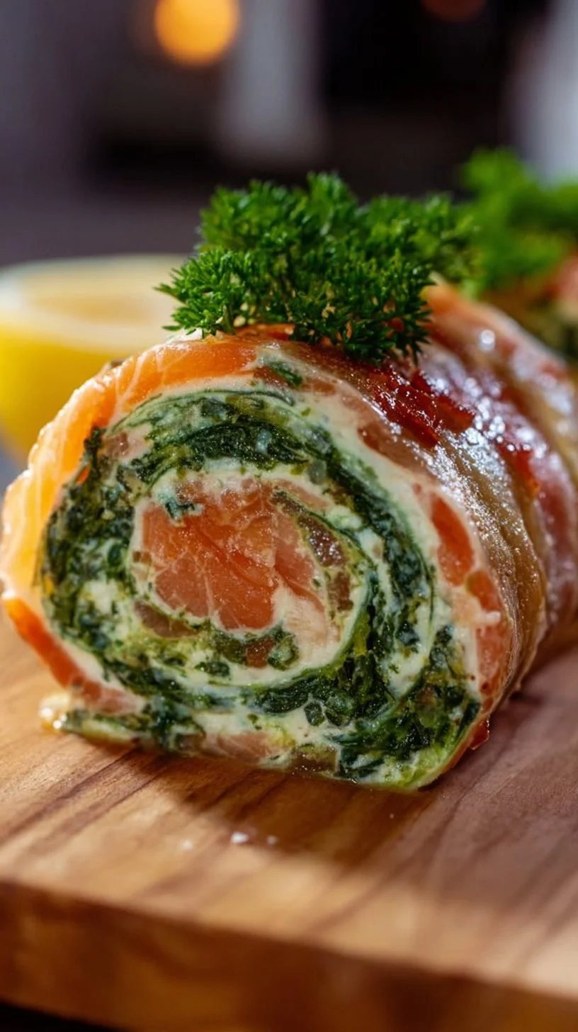 Spinat-Lachs-Rolle