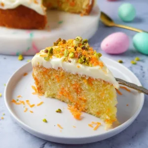 Saftiger Karottenkuchen mit cremigem Frischkäse-Frosting