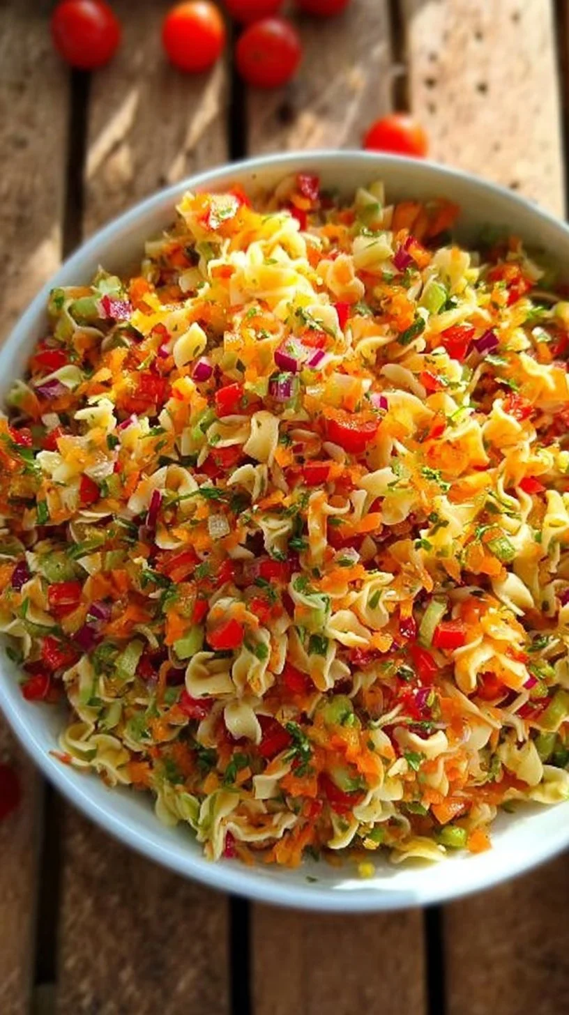 Türkischer Nudelsalat mit frischen Zutaten und leckerem Dressing