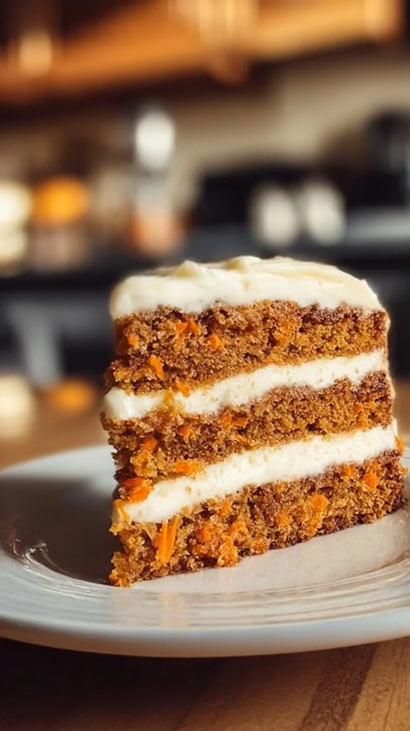 Ein saftiger veganer Karottenkuchen, der einfach zu Hause zubereitet werden kann.