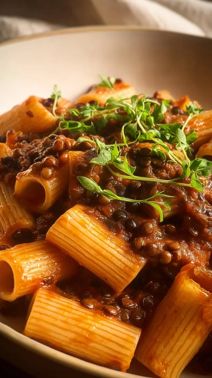 Vegane Bolognese mit Schwarzen Linsen