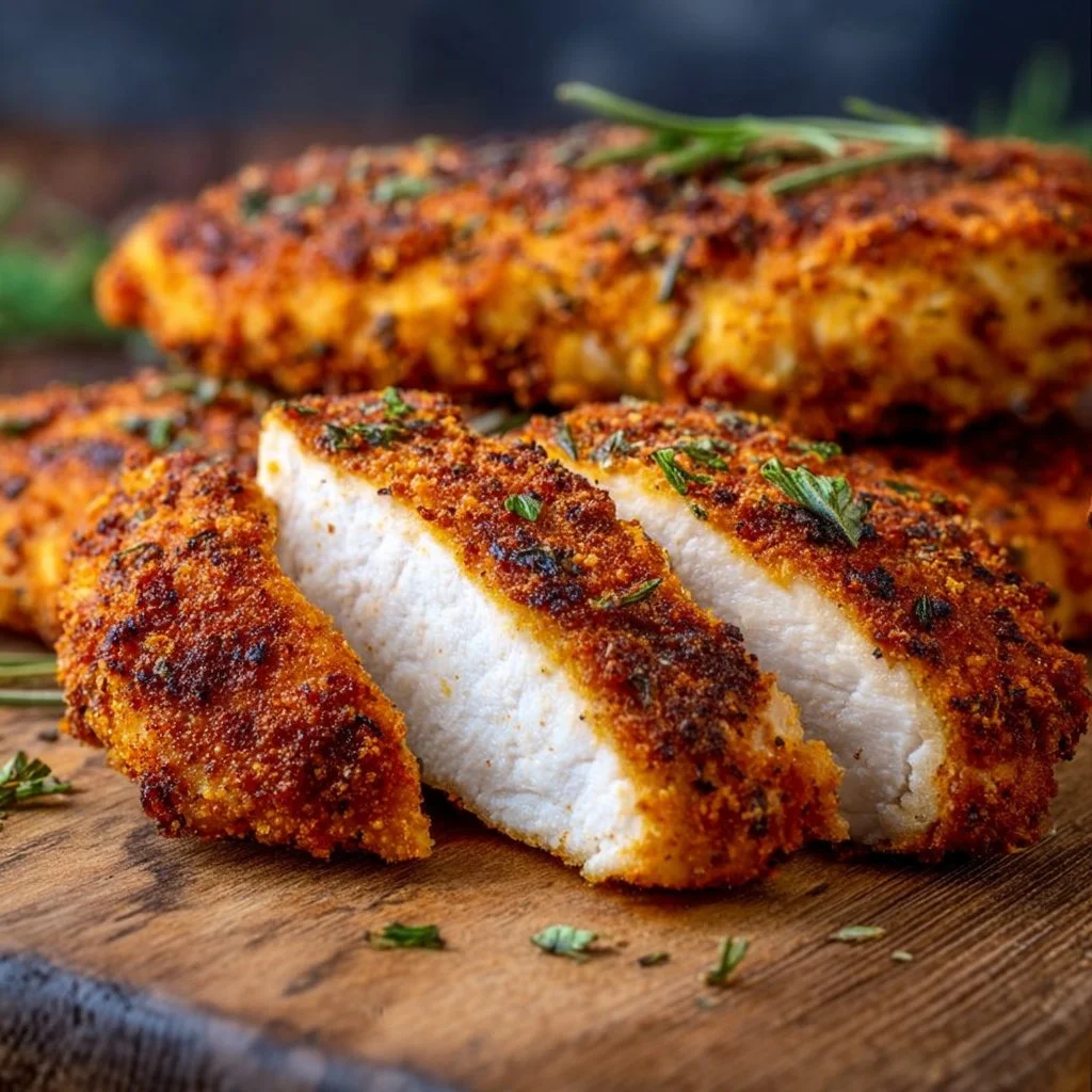 Saftige Airfryer Hähnchenbrust, schnell und perfekt gewürzt in 15 Minuten.