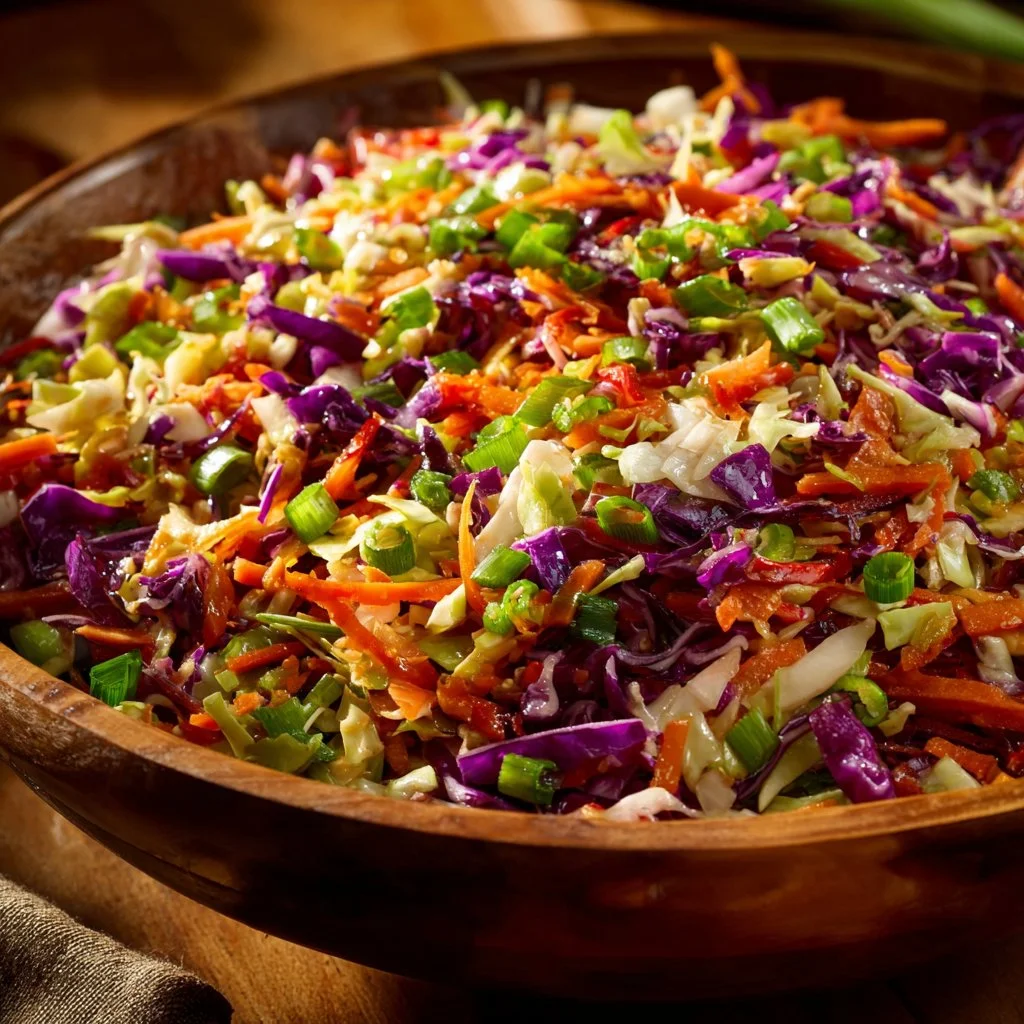 Asiatischer Crunch-Salat mit frischem Gemüse und knackigen Zutaten