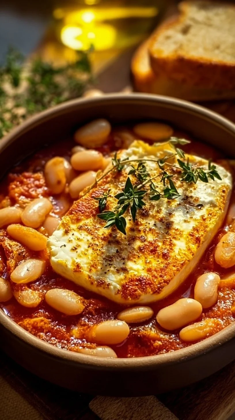 Baked Feta with Giant Beans