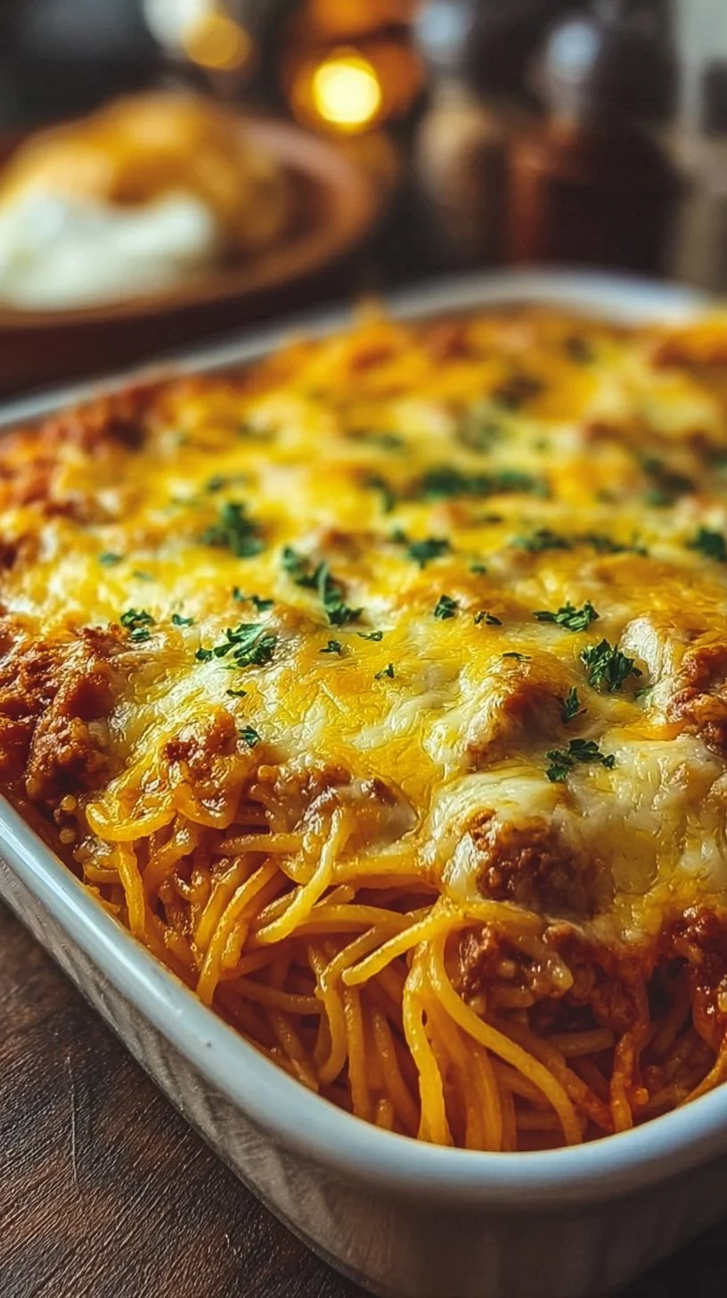 Bunter Spaghetti-Auflauf