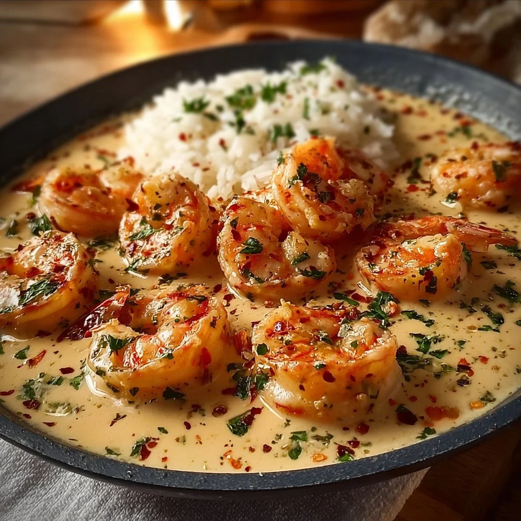 Cremige Knoblauchgarnelen