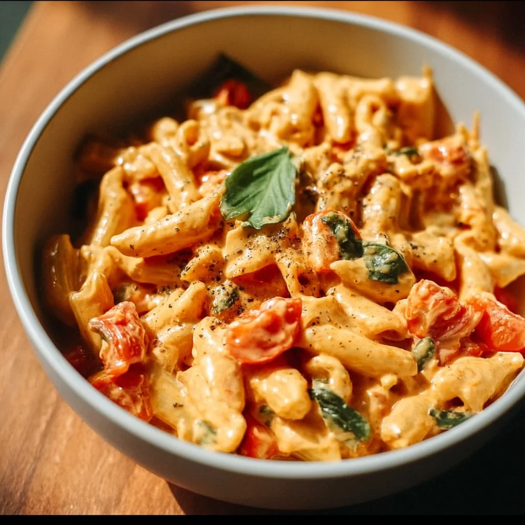 Cremige vegane Cashew-Tomaten-Pasta