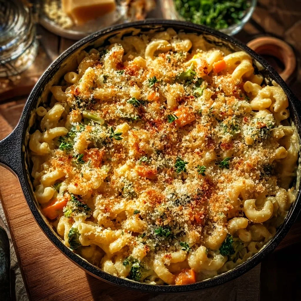 Ein Topf Gemüse-Makkaroni und Käse