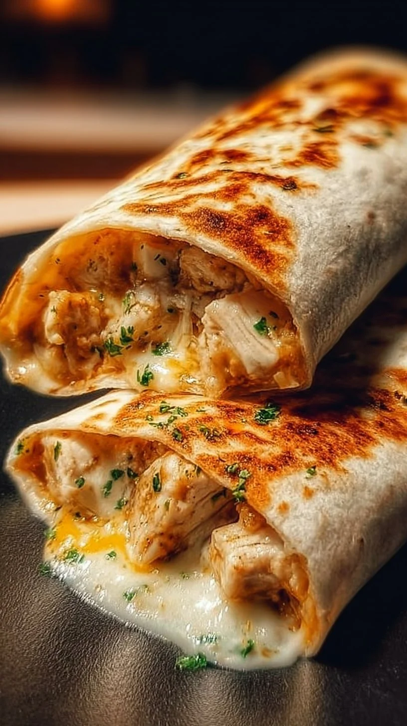 Einfache Käse-Knoblauch-Hühnchen-Wraps