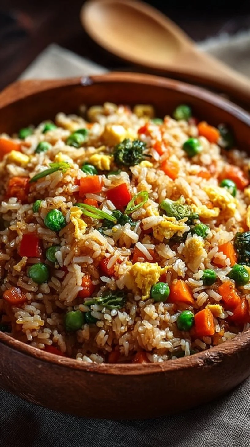 Gebratener Reis mit Gemüse und Ei