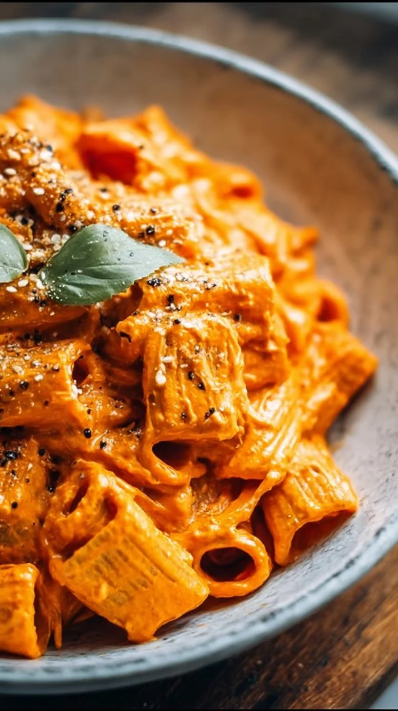 Geröstete Paprika-Cashew-Creme-Pasta (Vegan)