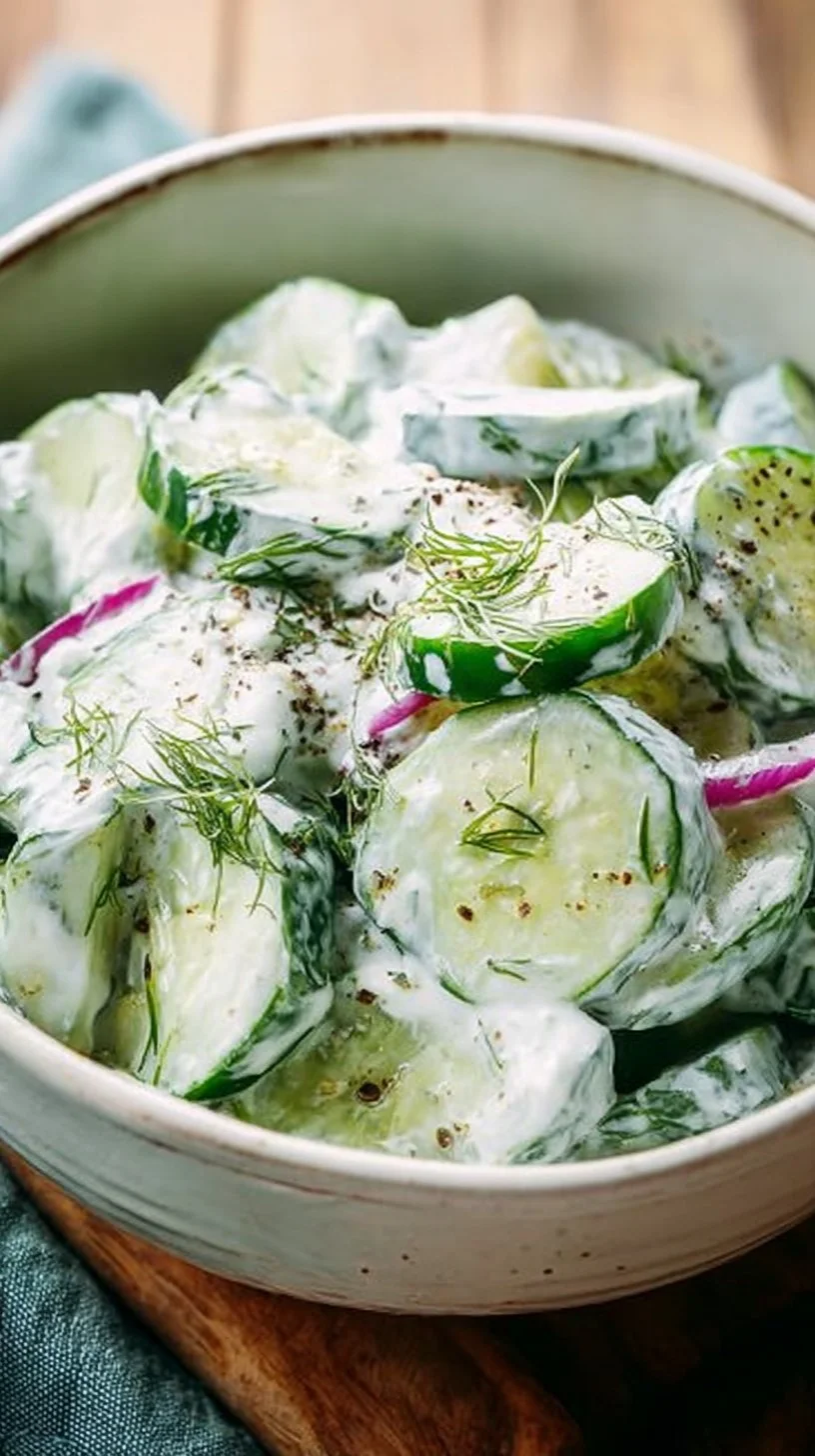 Gurkensalat mit Joghurt-Dressing